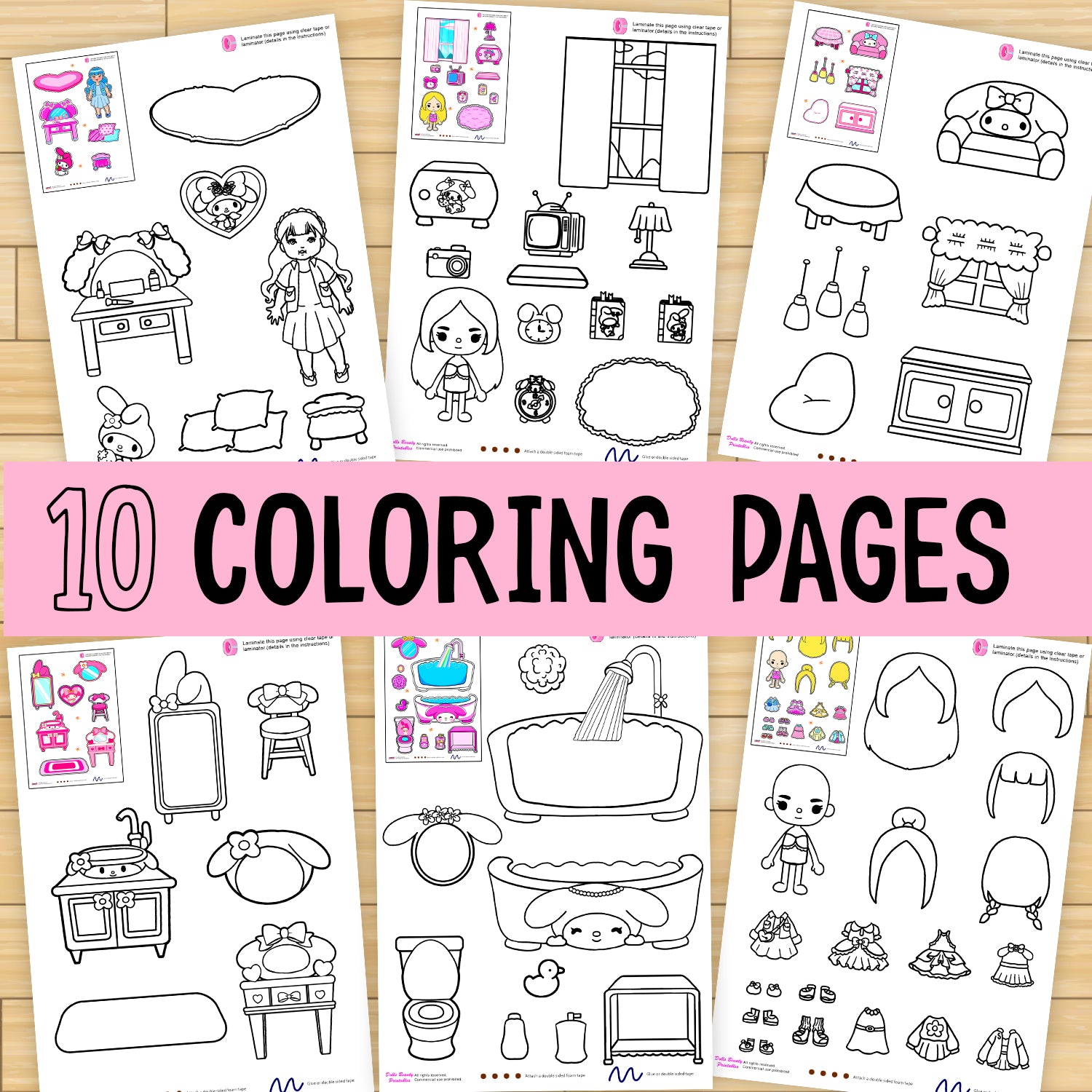Color Toca Boca Paper Doll and Clothes 🌈 Toca Boca papercraft