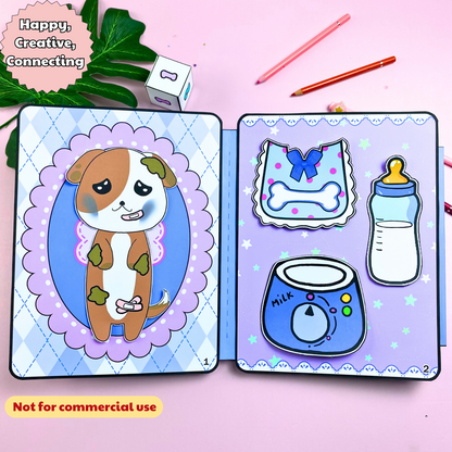 Education Activity Book | Dog Care Spa, Safe Paper Toy for kid, Unique Birthday Gifts, Family connection, Limit screen time, Boost creativity