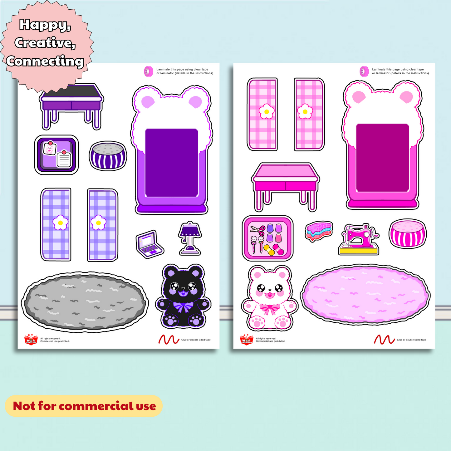 Education Activity Book | My Pink Bear Toca House - Safe Paper Toy for kid, Unique Birthday Gifts, Family connection, Limit screen time, Boost creativity