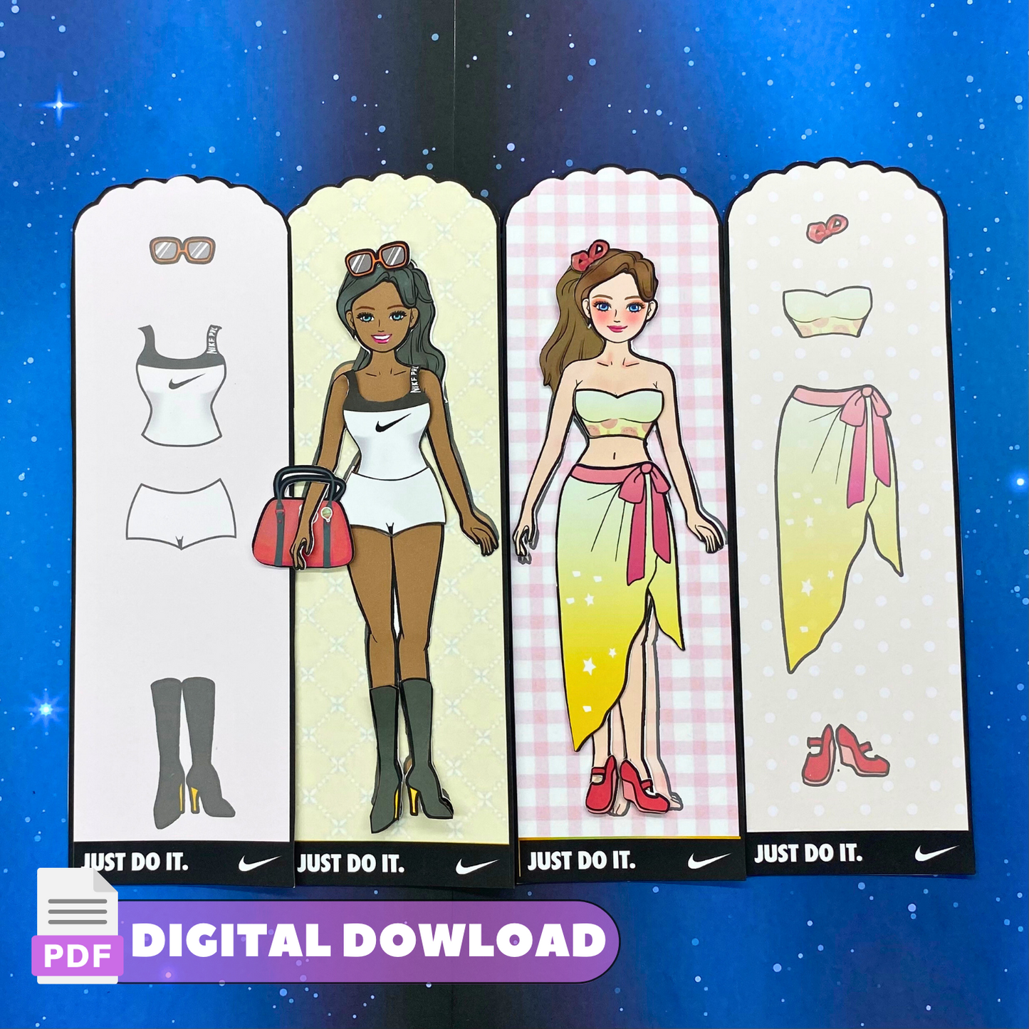 Printable Paper Dolls Dress up Kit 🌈 Sporty Outfits in Fabulous Envelope | Fashion games | Montessori toy | DIY, Instant Download 🌈 Woa Doll Crafts