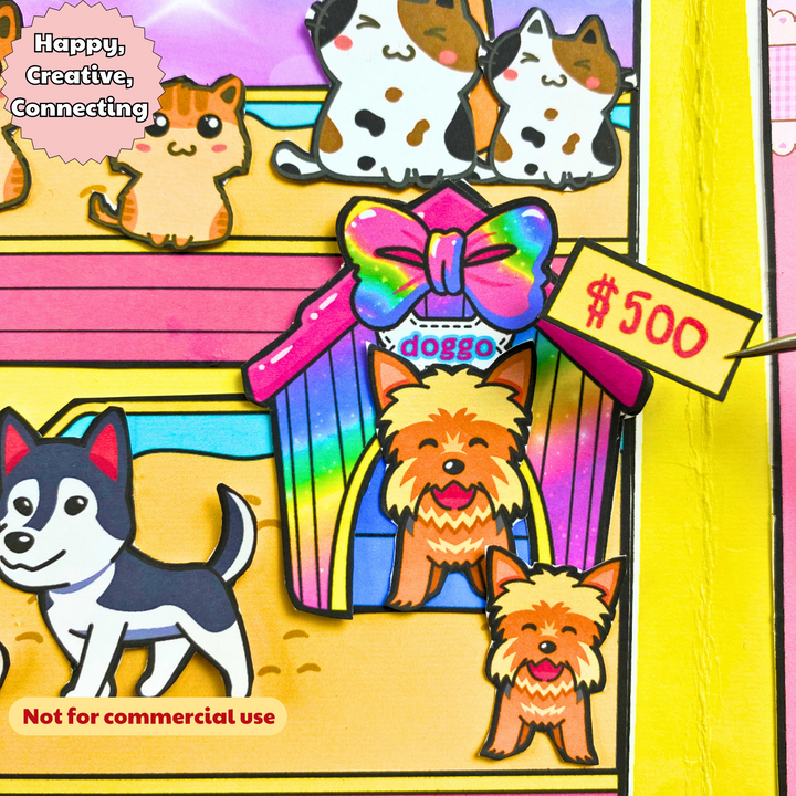 Education Activity Book | Pet Store Doll House, Safe Paper Toy for kid, Unique Birthday Gifts, Family connection, Limit screen time, Boost creativity