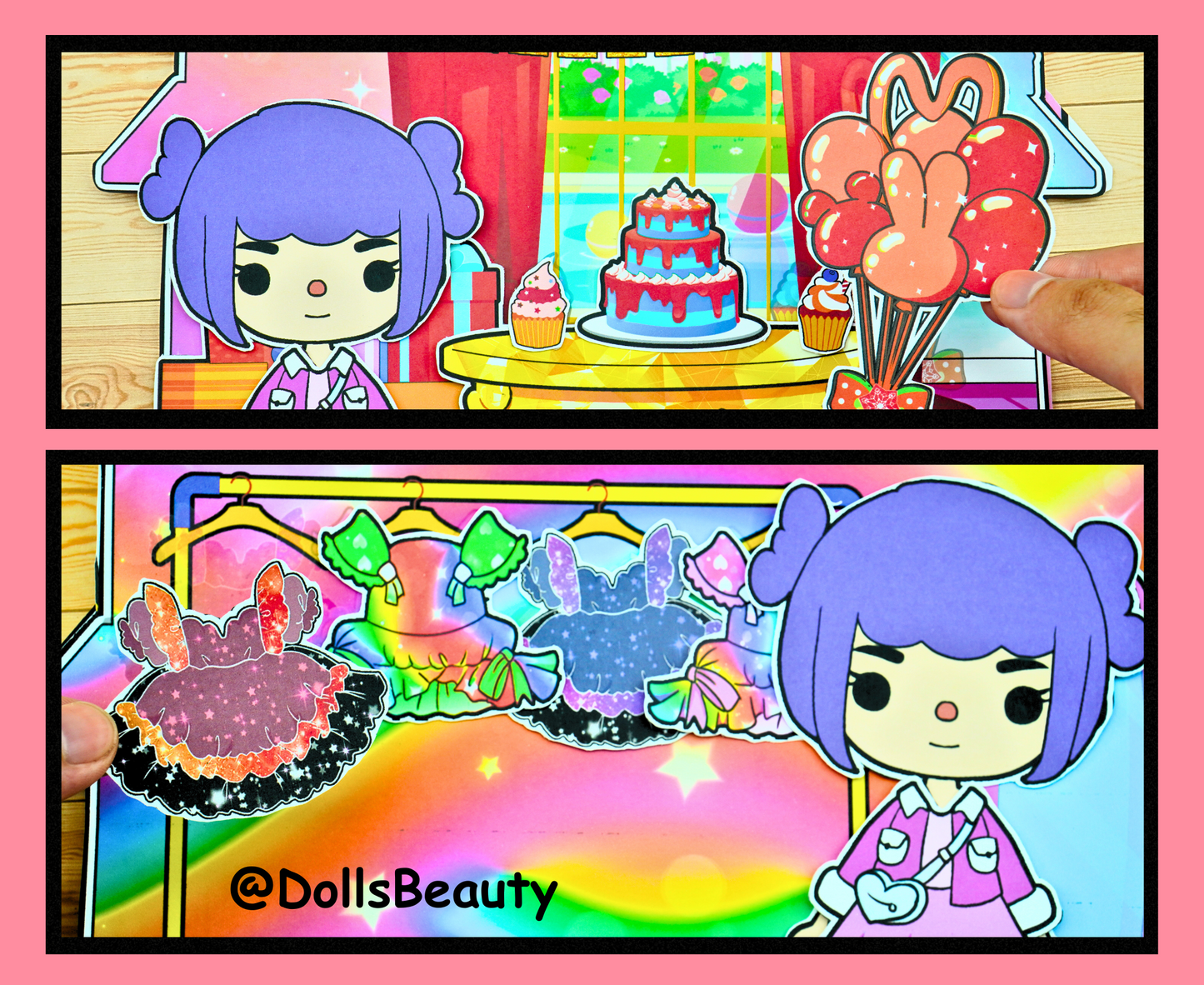 Toca Boca Birthday Party Busy book printable 🌈 Toca Boca Life activities book to print, Transparent Background | Instant DownloadDreambox 🌈 Woa Doll Crafts