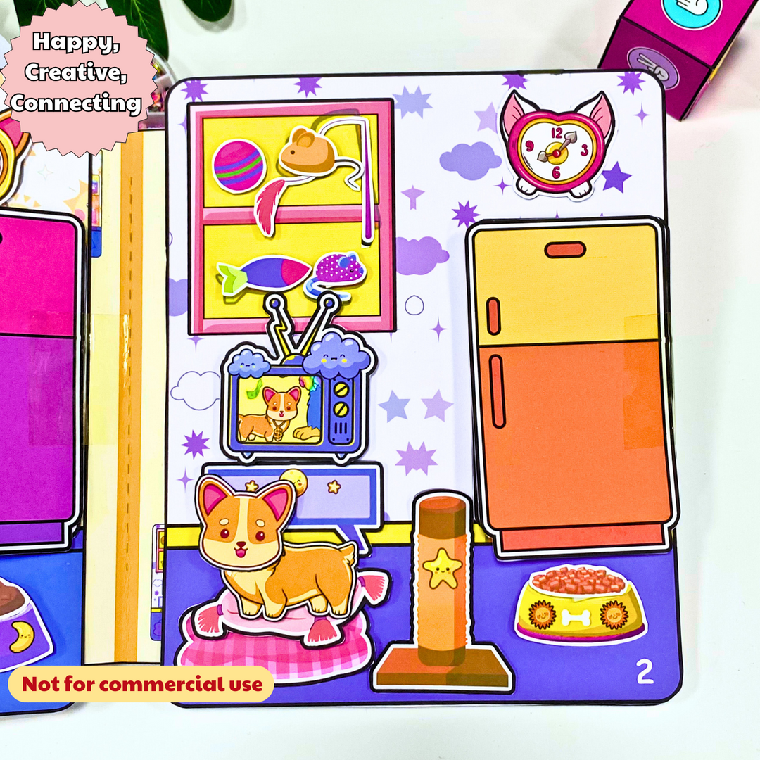 Education Activity Book | Pet Hotel Doll House | Activity Book, Fun Paper Toy for kid, Unique Birthday Gifts, Family connection, Limit screen time, Boost creativity