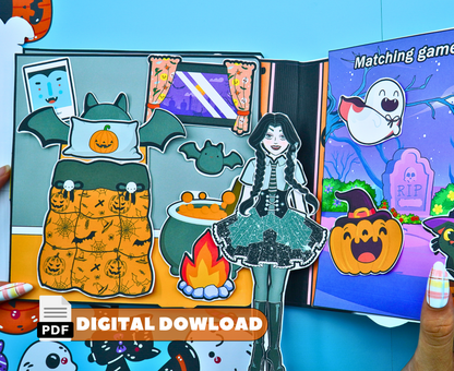 Halloween Kitty truck printable 🌈 Halloween Activity Book, Cute Camper Printable, Paper Crafts for Kids, Paper Doll House 🌈 Woa Doll Crafts