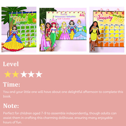 2024 Printable Kids Calendars 📆 FREE Paper doll collection, Printable Princess Calendars, Homeschool Calendars, Kids Calendars, Cute Calendars