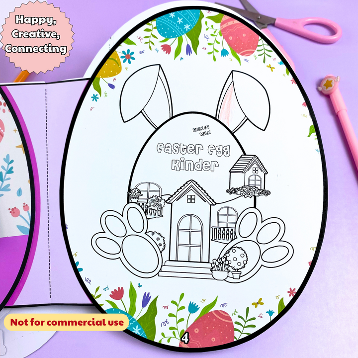 Education Activity Book | Pink Easter Egg Kinder Activity Book, Paper Doll House for Kids, Busy Book , DIY Crafts, Perfect Gifts for Girls