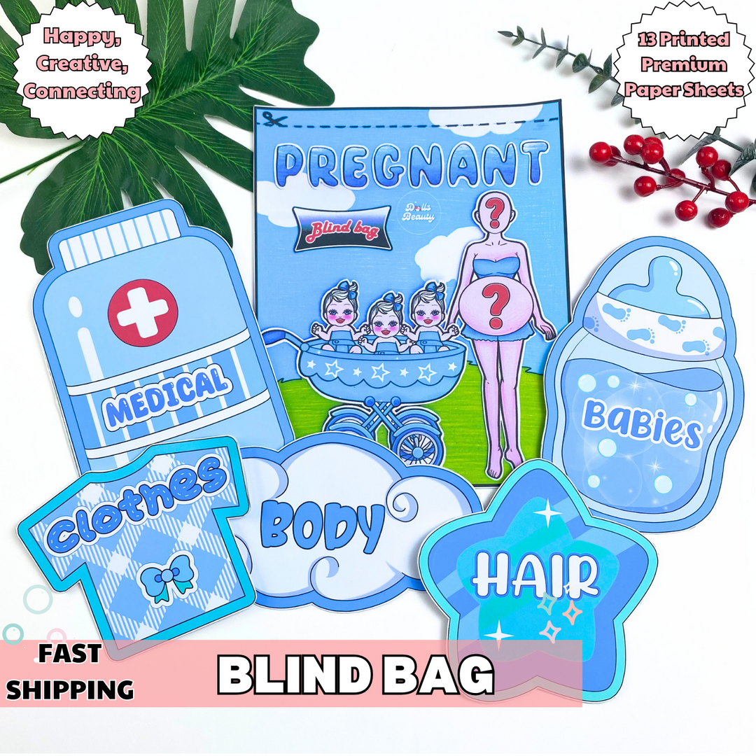 Education Activity Book | Blue Paper Blind Bags Printables, DIY Project for Kids Printable templates , Paper Dolls, Activities for Toddlers, Instant Download