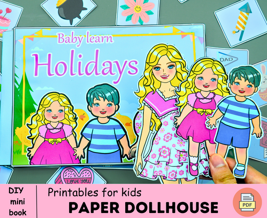Baby learn Holiday in the year busy book printable for toddler 🌈 Quiet Book | Preschool Binder | Baby Busy Book 🌈 Woa Doll Crafts