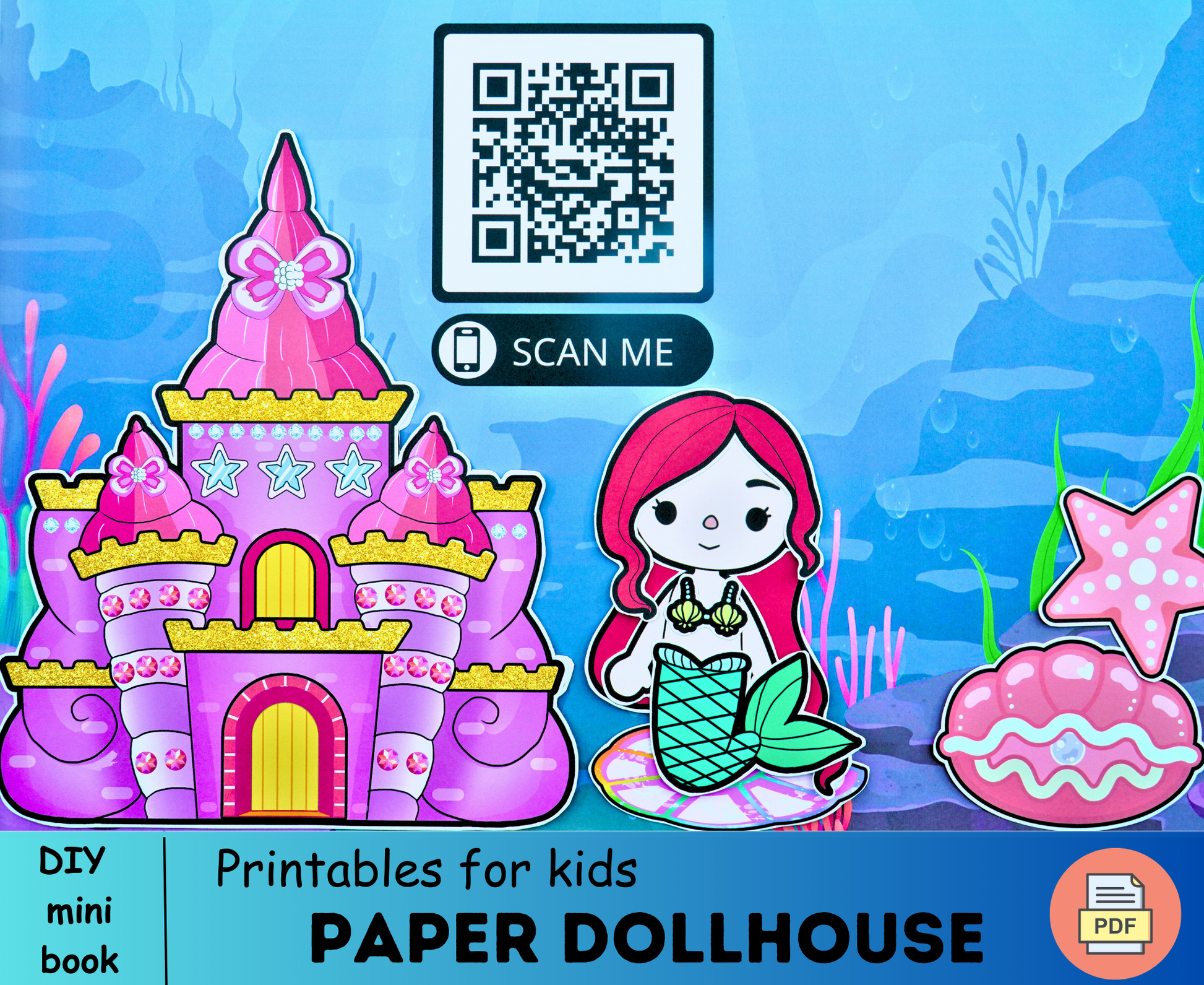 Printable Toca Boca Mermaid Paper Doll 🌈 Dress Up Toca Boca