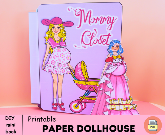 Pinky Closet for Mommy barbie paper doll printables 🌈 Sweet handmade dress for paper doll | Easy busy book for toddler print  🦄 Woa Doll Crafts