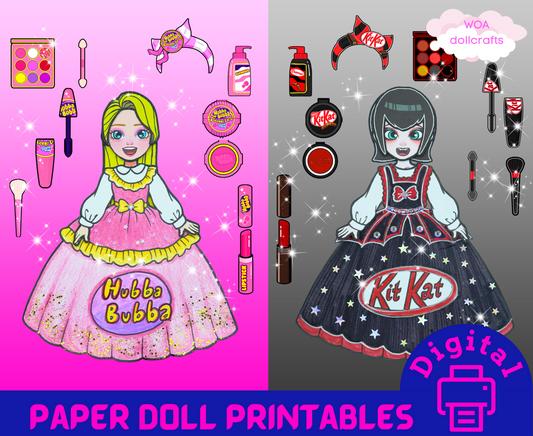 Candy make up kit printable 🍭 DIY kit for your little one - Paper doll house - Activity book for kids 🍭 Woa Doll Crafts