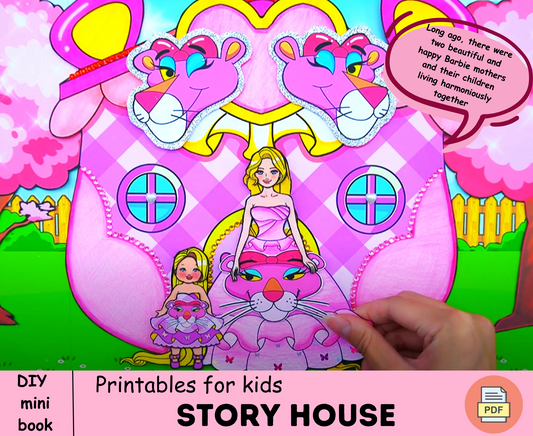 Pinky Panther story book for kids 🌈 Story book art print | Funny ativity for Kids | DIY Quiet Book | Paper Craft for Kids 🌈 Woa Doll Crafts