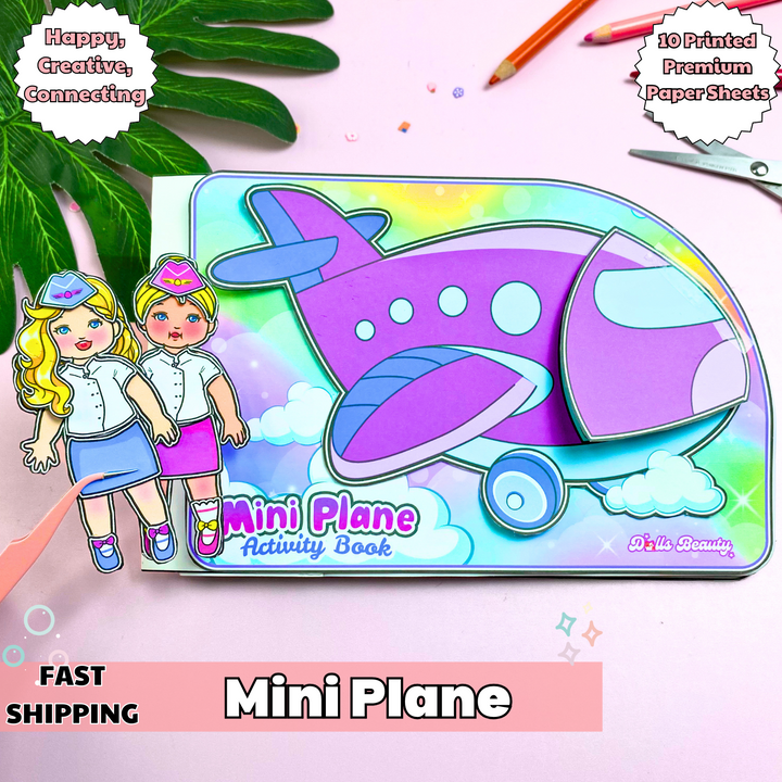 Education Activity Book | Cute Plane busy book toddler - Fun Paper Toy for kid, Unique Birthday Gifts, Family connection, Limit screen time, Boost creativity