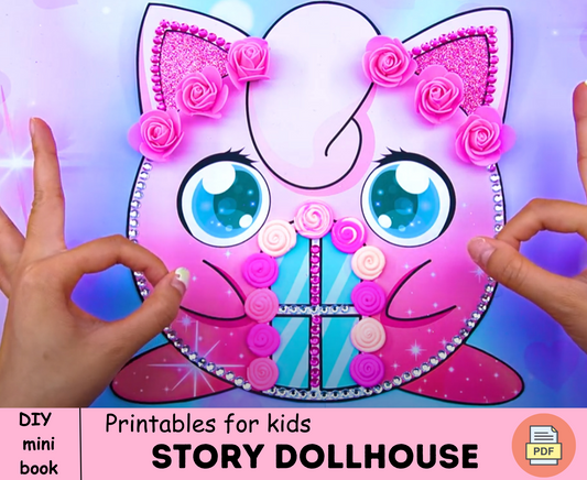Cute dollhouse for kids🌈 pinky pet paper busy book printables | handmade activity book for kids 🌈 Woa Doll Crafts