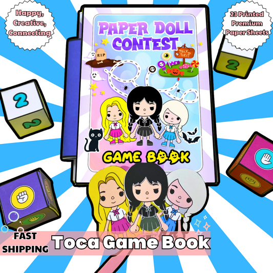 Education Activity Book | Toca Boca Gaming Book, Paper Doll Book, Safe Paper Toy for kid, Unique Birthday Gifts, Family connection, Limit screen time, Boost creativity