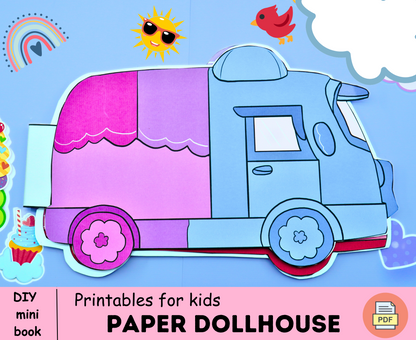 Pink Blue Barbie Truck busy book printable for toddler🌈 handmade activities book to print for kids 🌈 Woa Doll Crafts