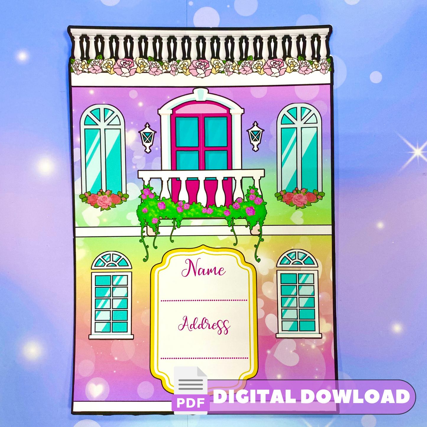 Colorful Noble dollhouse printable 🌈 Activities book printable | Printable Gothic Dollhouse Busy book 🌈 Woa Doll Crafts