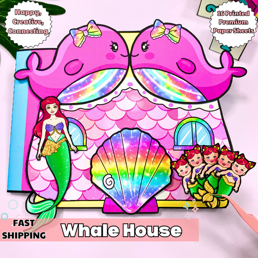 Education Activity Book | Whale-Shaped Doll House, DIY Project for Kids , Activities Book for Children