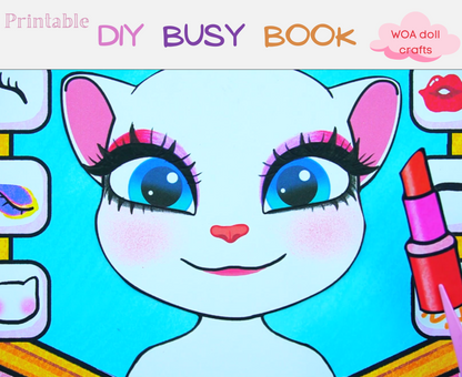 Cute with the printable Angela cat make up kit 🐱 DIY kit for your little one - Paper doll house - Activity book for kids 🐱 Woa Doll Crafts