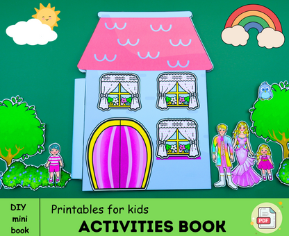 Busy Book Activities - Printable Activity Book 🌈 Dollhouse Book | Vacation Games | DIY Kits for Kids 🌈 Woa Doll Crafts