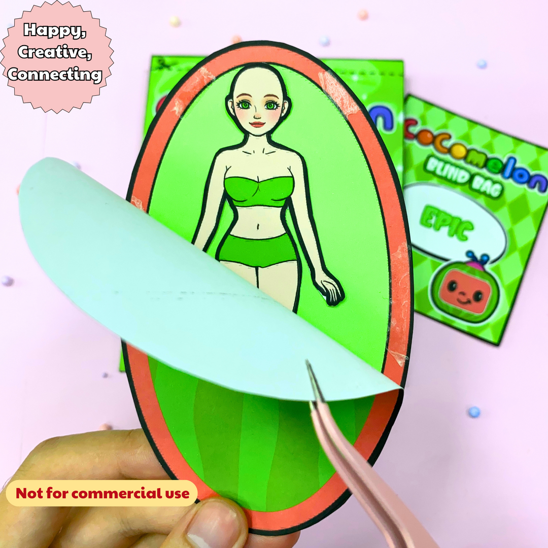 Education Activity Book | Printable Melon Blind Bags, DIY Project for Kids Printable templates Miniature Blind Bags, DIY crafts, Paper Dolls