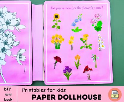 Baby Learn Flower Busy Book for toddler printable | Activities book about flower 🌈 Woa Doll Crafts