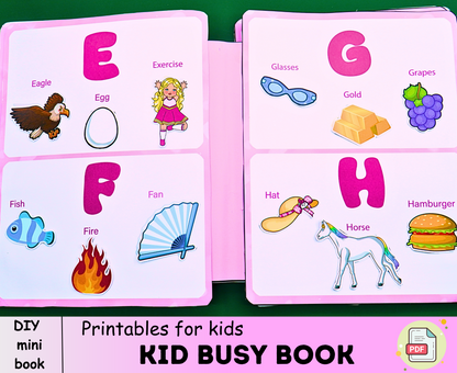 Alphabet 01 Busy Book Printable ABC Quiet Book Toddler Busy Binder Kindergarten Pre-K Preschool Homeschool Learning Binder | DIY kit for your little one🌈 Woa Doll Crafts