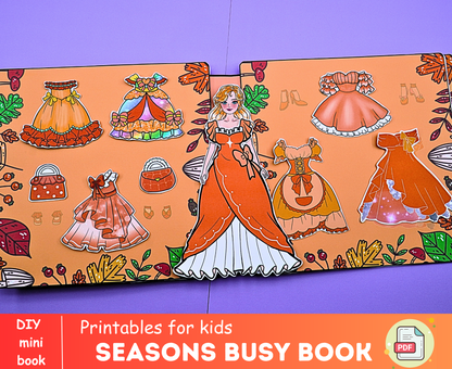 Autumn Busy Book Printable🌈Toddler Busy Book, Printable Busy Book, Learning Binder | DIY kit for your little one🌈 Woa Doll Crafts