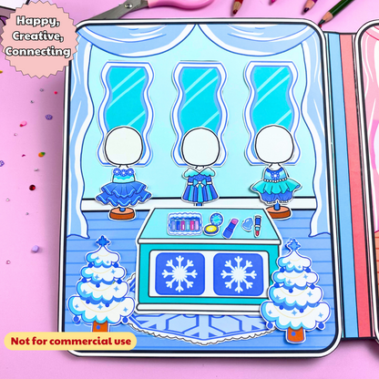 Education Activity Book | Fire and Ice Toca Boca House, Safe Paper Toy for kid, Unique Birthday Gifts, Family connection, Limit screen time, Boost creativity
