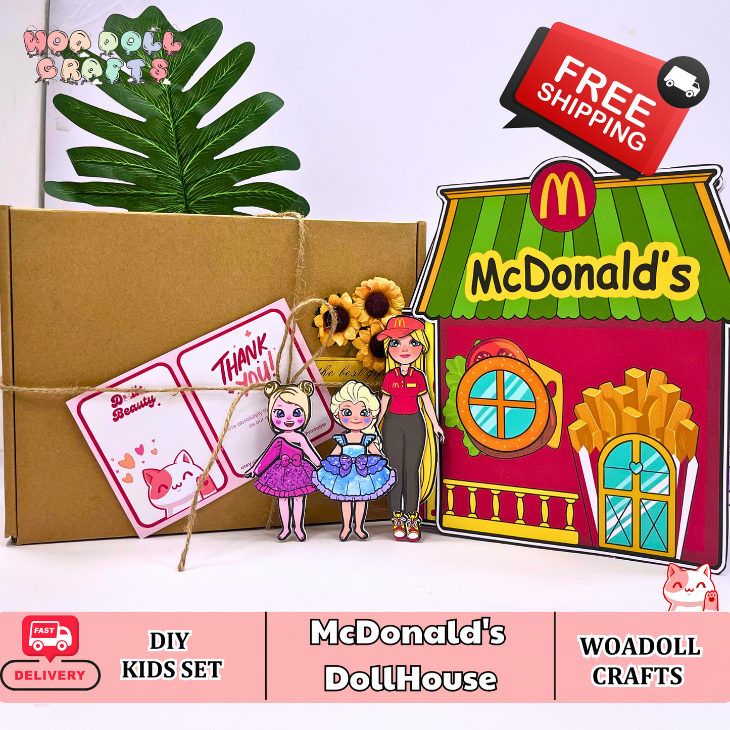 USA, Free Shipping Paper Play Book For Babies and Toddler, Paper Mc Donald's Store Paper Camping Busy Book, Christmas Gifts for kids