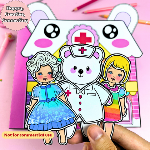 Education Activity Book | Polar Bear Hospital Activity Book, Fun Paper Toy for kid, Unique Birthday Gifts, Family connection, Limit screen time, Boost creativity