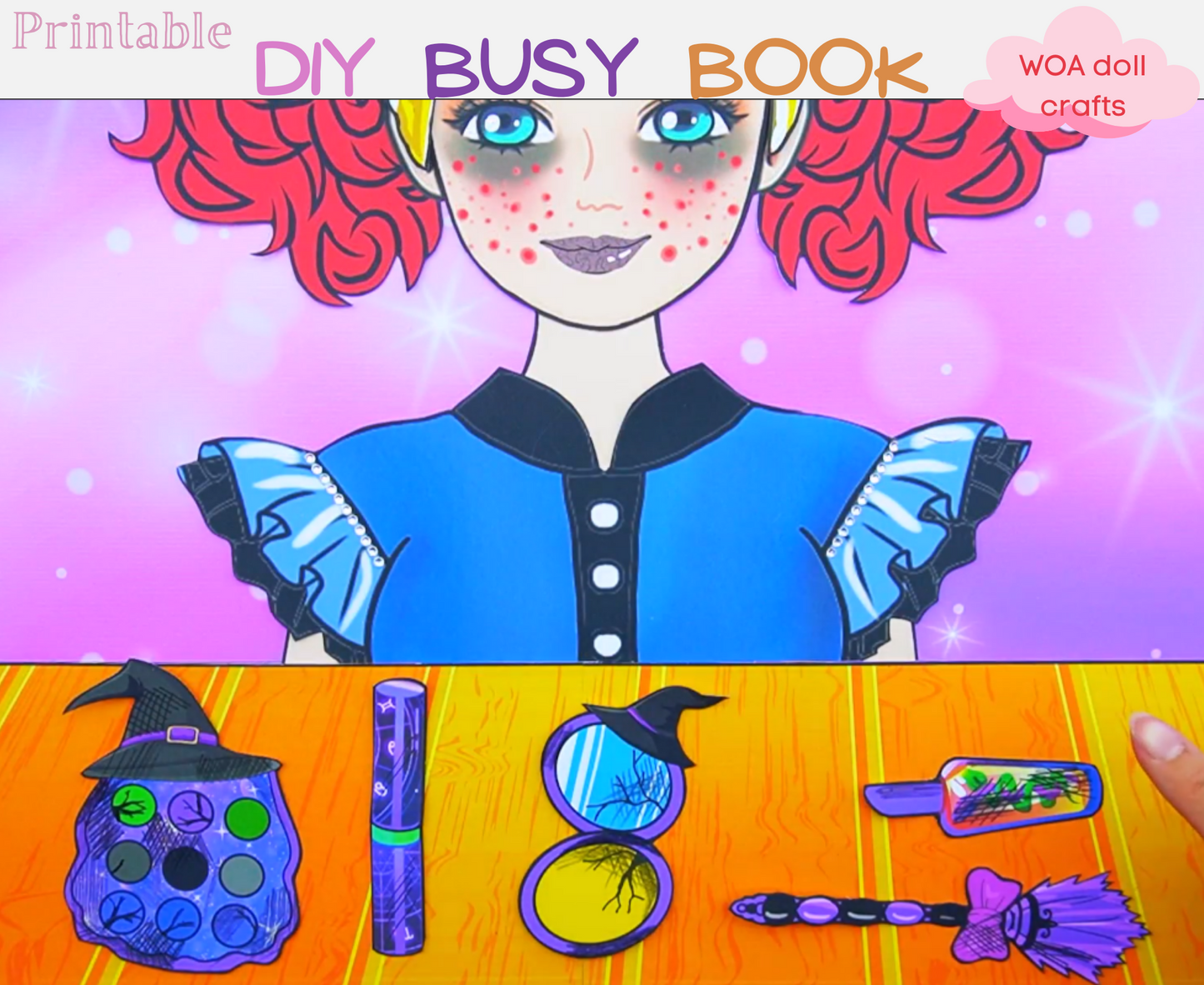 Pretty witch makeup kit printables 🌙 DIY kit for your little one - Paper doll house - Activity book for kids 🌙 Woa Doll Crafts