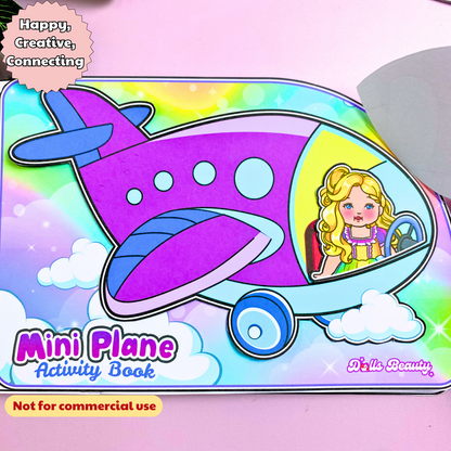 Education Activity Book | Cute Plane busy book toddler - Fun Paper Toy for kid, Unique Birthday Gifts, Family connection, Limit screen time, Boost creativity