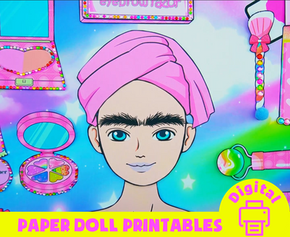 Stunning pop it make up kit printables 🌈 Pop It Digital Clipart - Instant Download - Paper Crafts for Kids, Paper Doll House - Beauty 🌈 Woa Doll Crafts