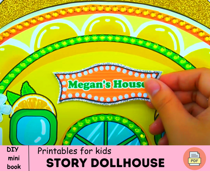 Yellow lemon story book for kids 🌈 Story paper dollhouse printable | Activity for Kids | DIY Quiet Book | Paper Craft for Kids 🌈 Woa Doll Crafts