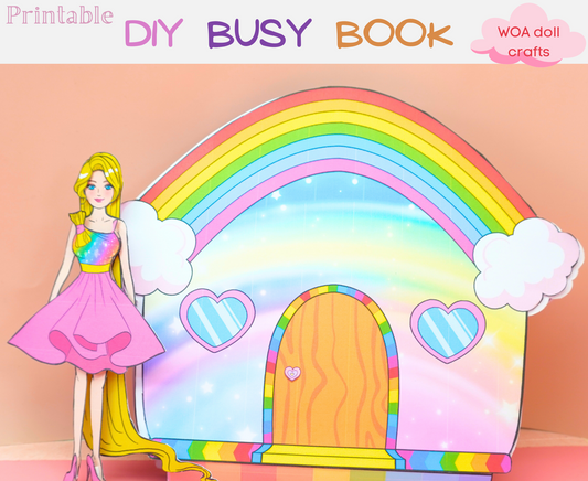 Barbie rainbow house printables 🌈 DIY kit for your little one - Paper doll house - Activity book for kids 🌈 Woa Doll Crafts