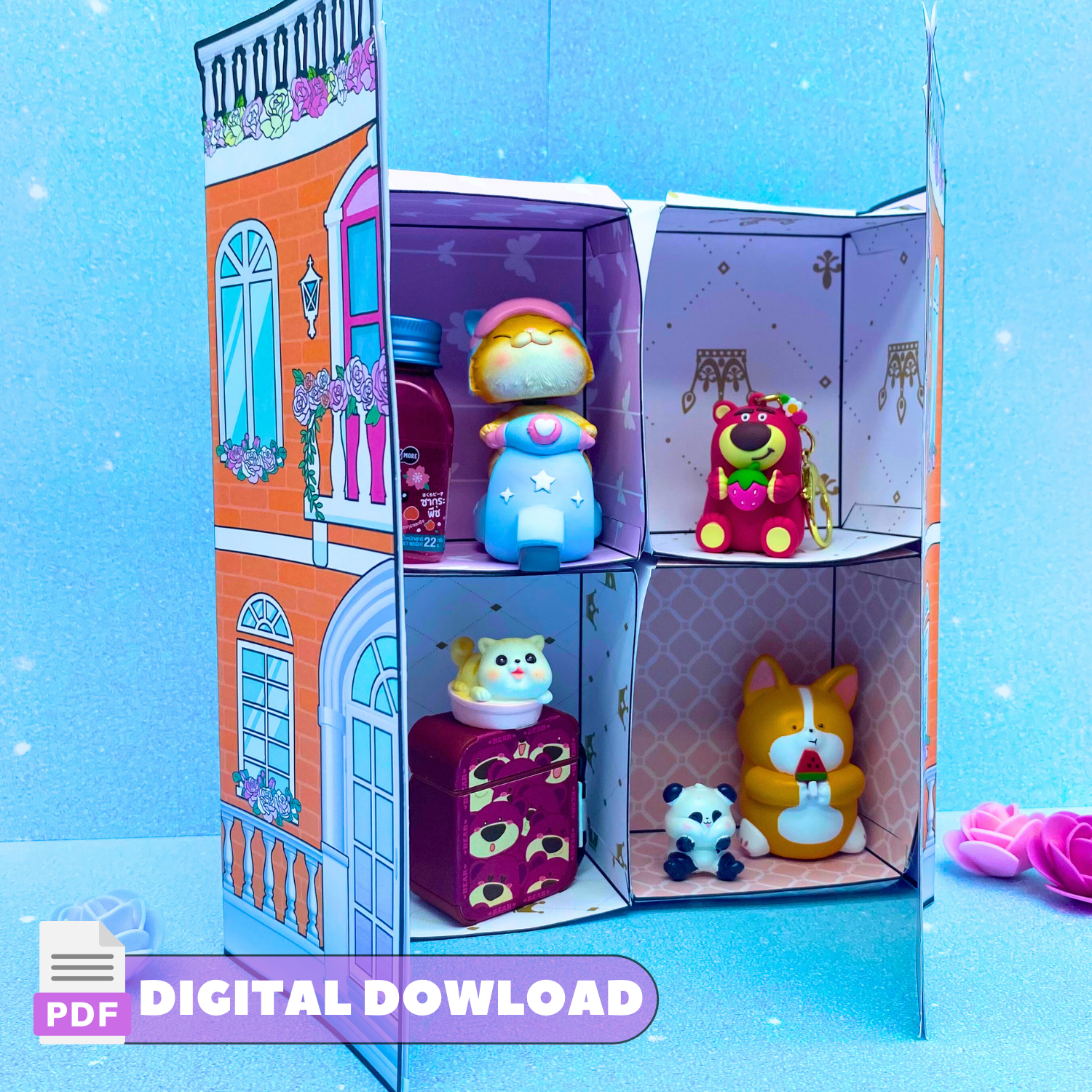 Pop-up Paper Dollshouse Lounge Printable Colouring Craft -  Sweden