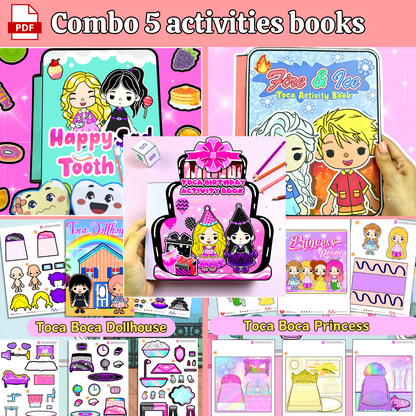 Education Activity Book | Toca Boca Birthday Party, Fun Paper Toy for kid, Unique Birthday Gifts, Family connection, Limit screen time, Boost creativity