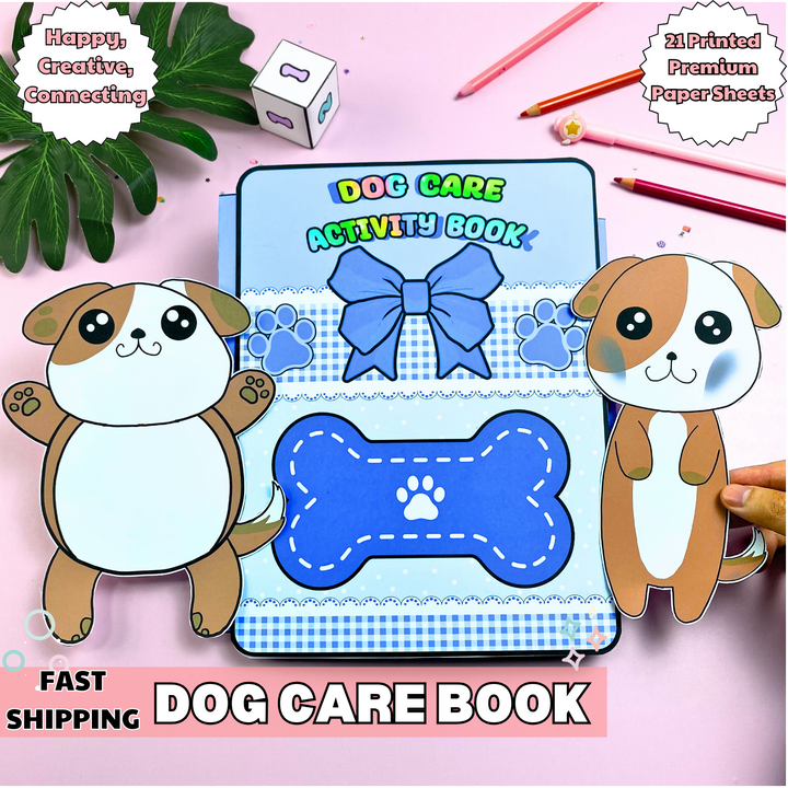 Education Activity Book | Dog Care Spa, Safe Paper Toy for kid, Unique Birthday Gifts, Family connection, Limit screen time, Boost creativity