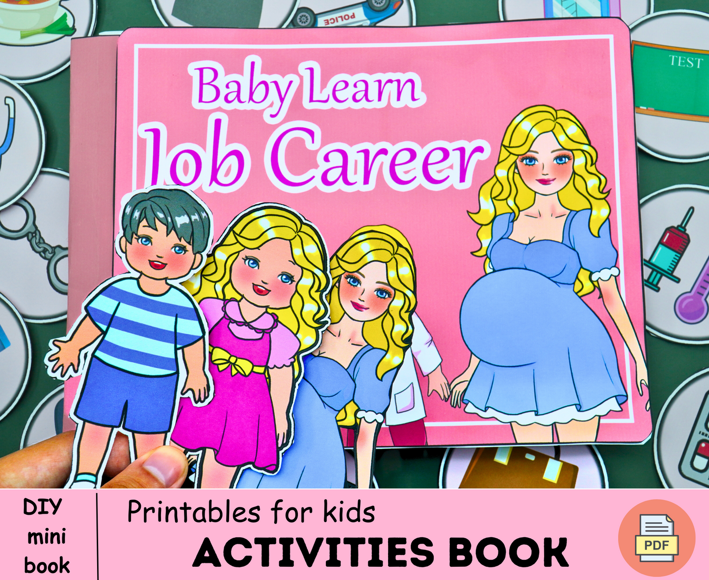 Baby learn job carrer busy book printable 🌈 Childrens Role Play jobs activities book to print 🌈 Woa Doll Crafts