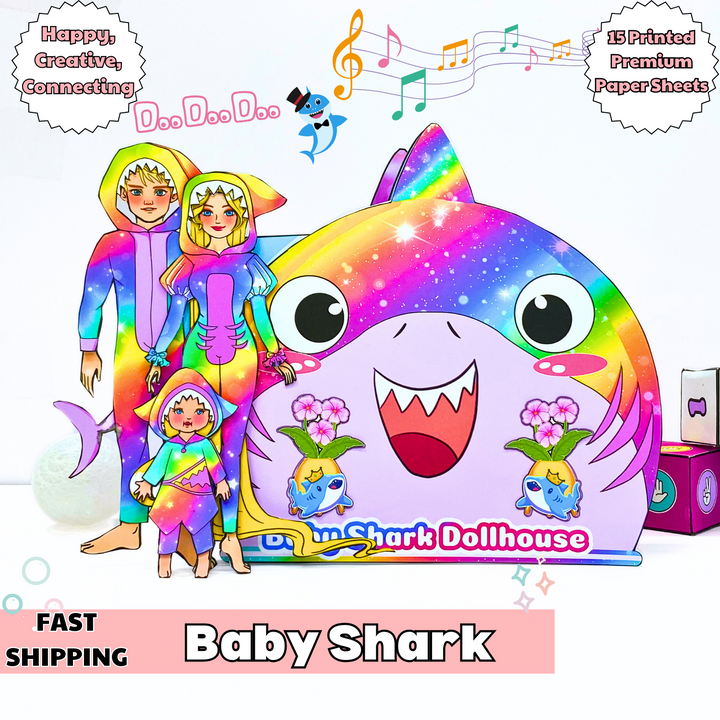 Education Activity Book | Barbie Shark Dollhouse, Paper Kid Song Book and Activity Book, DIY Busy Book for toddler