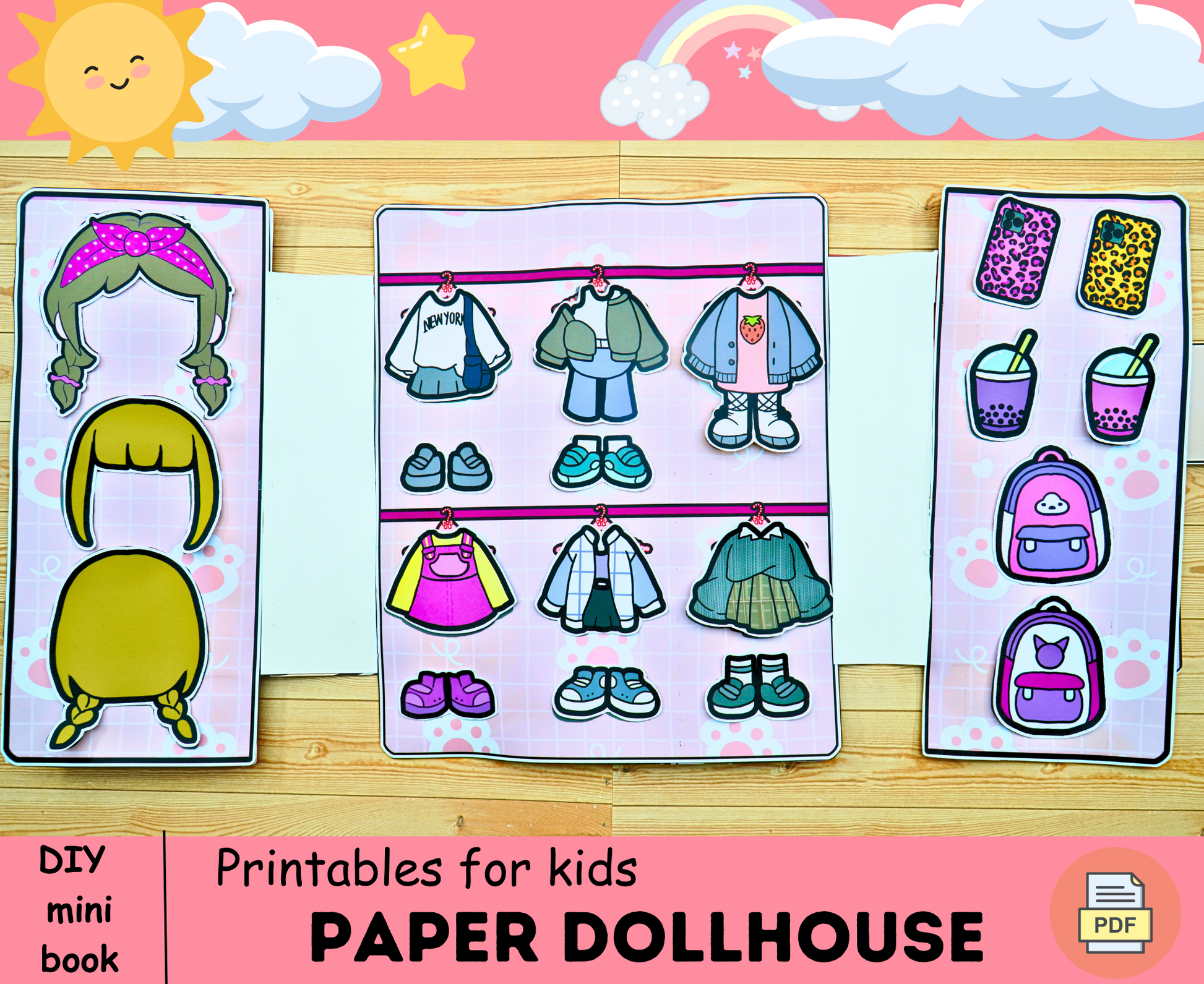 Printable Toca Boca Paper Doll and Clothes Activities for Kids