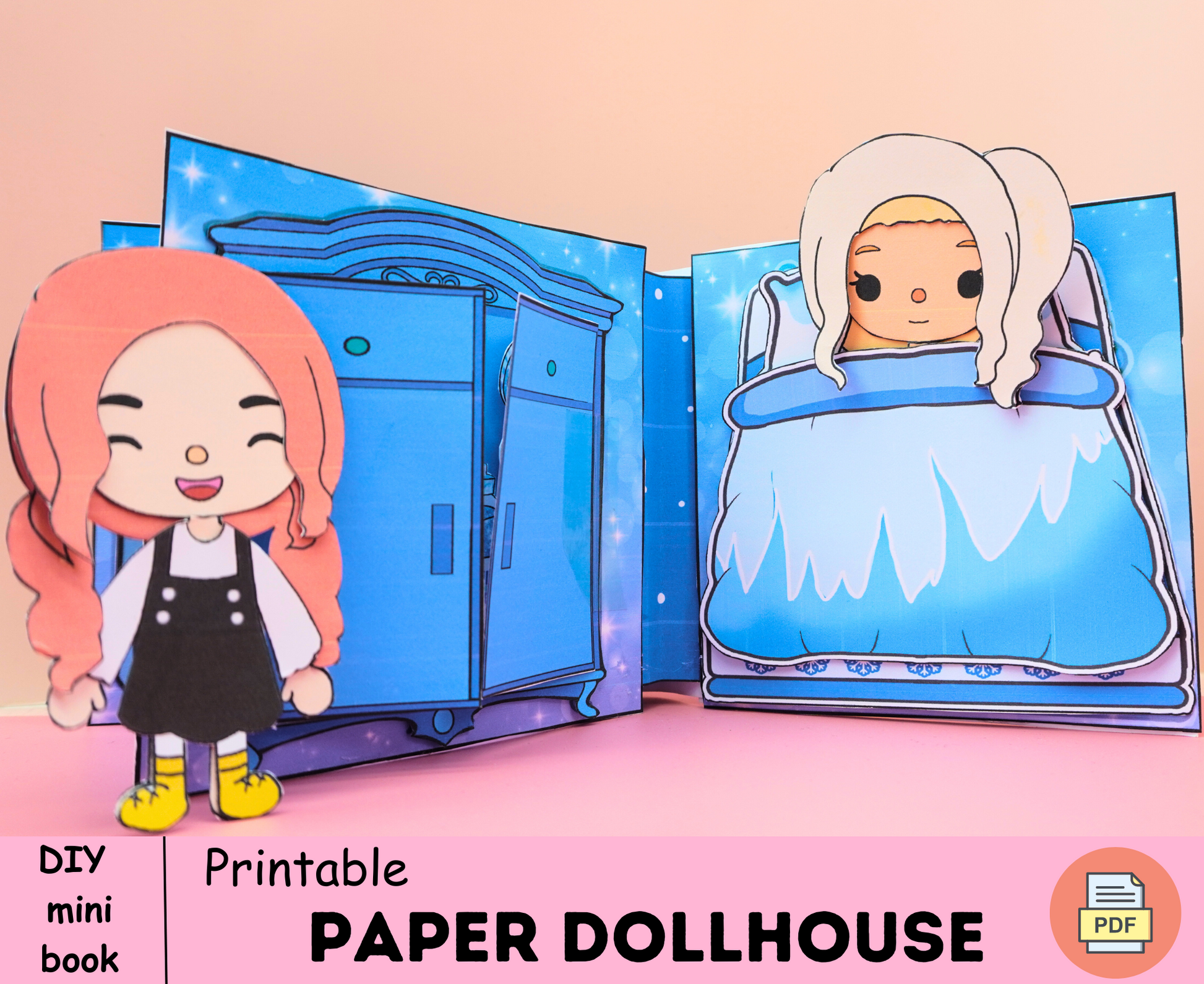 Toca boca dollhouse busy book toddler🌈Toca boca paper doll printable |  Paper dollhouse folding printed | DIY paper kit print for kids 🌈 Woa Doll
