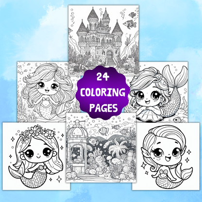 24 Lovely Mermaid Coloring Book for Kids | Mermaid Coloring Pages | Coloring Books | Coloring Pages | Printable Coloring Pages | Kids Coloring 🌈 Woa Doll Crafts