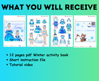 Winter Busy Book🌈 Toddler Busy Book Printable|  Winter Learning Binder | DIY kit for your little one🌈 Woa Doll Crafts