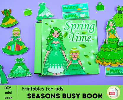 Spring Busy Book Printable🌈 Seasons Activity Book | Seasons Quiet Book For Preschool |DIY kit for your little one🌈 Woa Doll Crafts