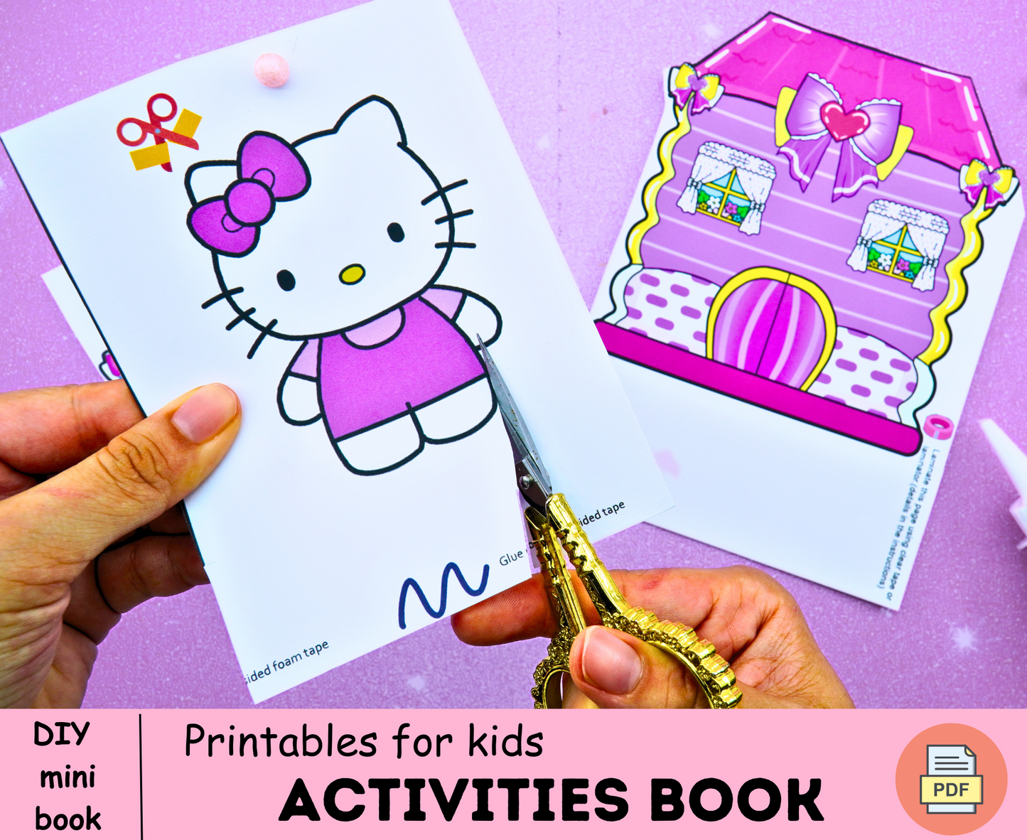 Pretty Toca Boca vs Hello Kitty paper dollhouse🌈Pink and Blue Handmade activity book | Toodler busy bookl | Toca boca printable DIY Crafts 🌈 Woa Doll Crafts