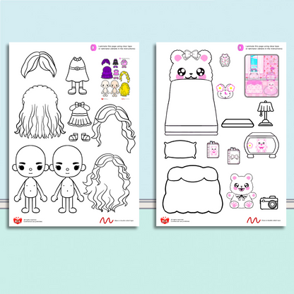 Education Activity Book | Coloring Book - Coloring Toca Boca House, Safe Paper Toy for kid, Unique Birthday Gifts, Family connection, Limit screen time, Boost creativity