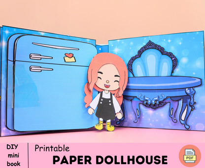 Toca boca dollhouse busy book toddler🌈Toca boca paper doll printable | Paper dollhouse folding printed | DIY paper kit print for kids 🌈 Woa Doll Crafts