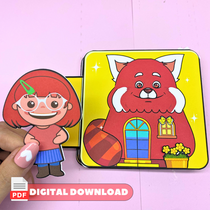 Cute Pet Dollhouse Printable DIY Activities for Kids 🌈 Orange Bear Dollhouse | Mini Busy Book, DIY quiet pages 🌈 Woa Doll Crafts